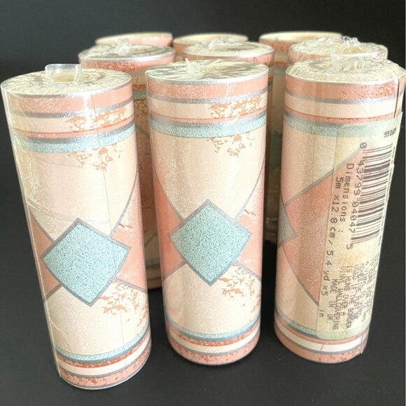 Wallpaper Border Southwestern Geometric Design 9 Rolls=48.6 Yards Vintage *READ*